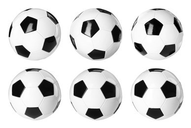 Soccer ball isolated on white, different sides