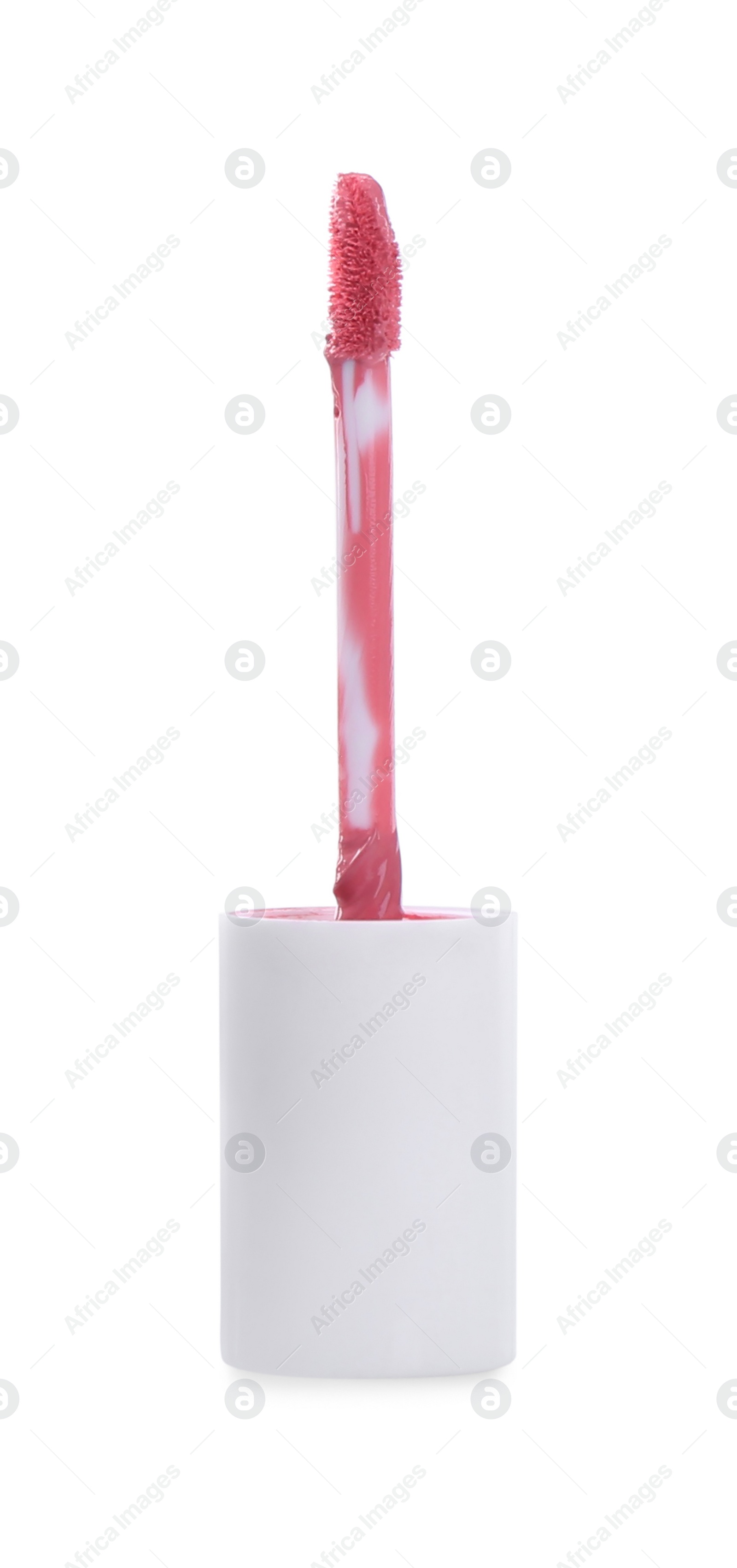 Photo of One lip gloss applicator isolated on white