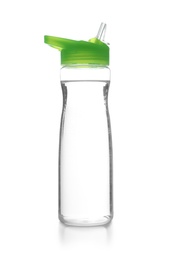 Photo of Sport bottle with water on white background