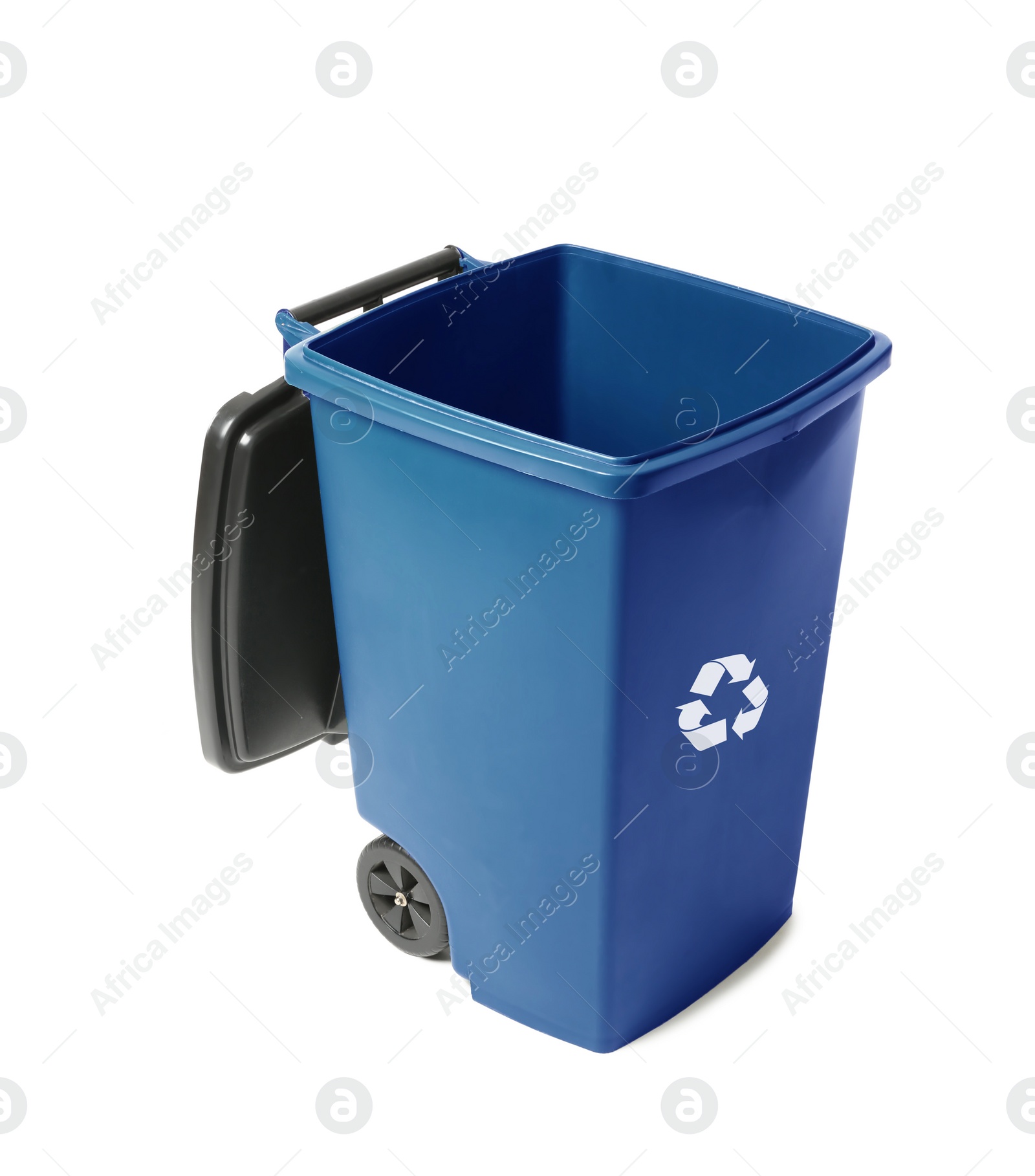 Photo of Trash bin isolated on white. Waste recycling