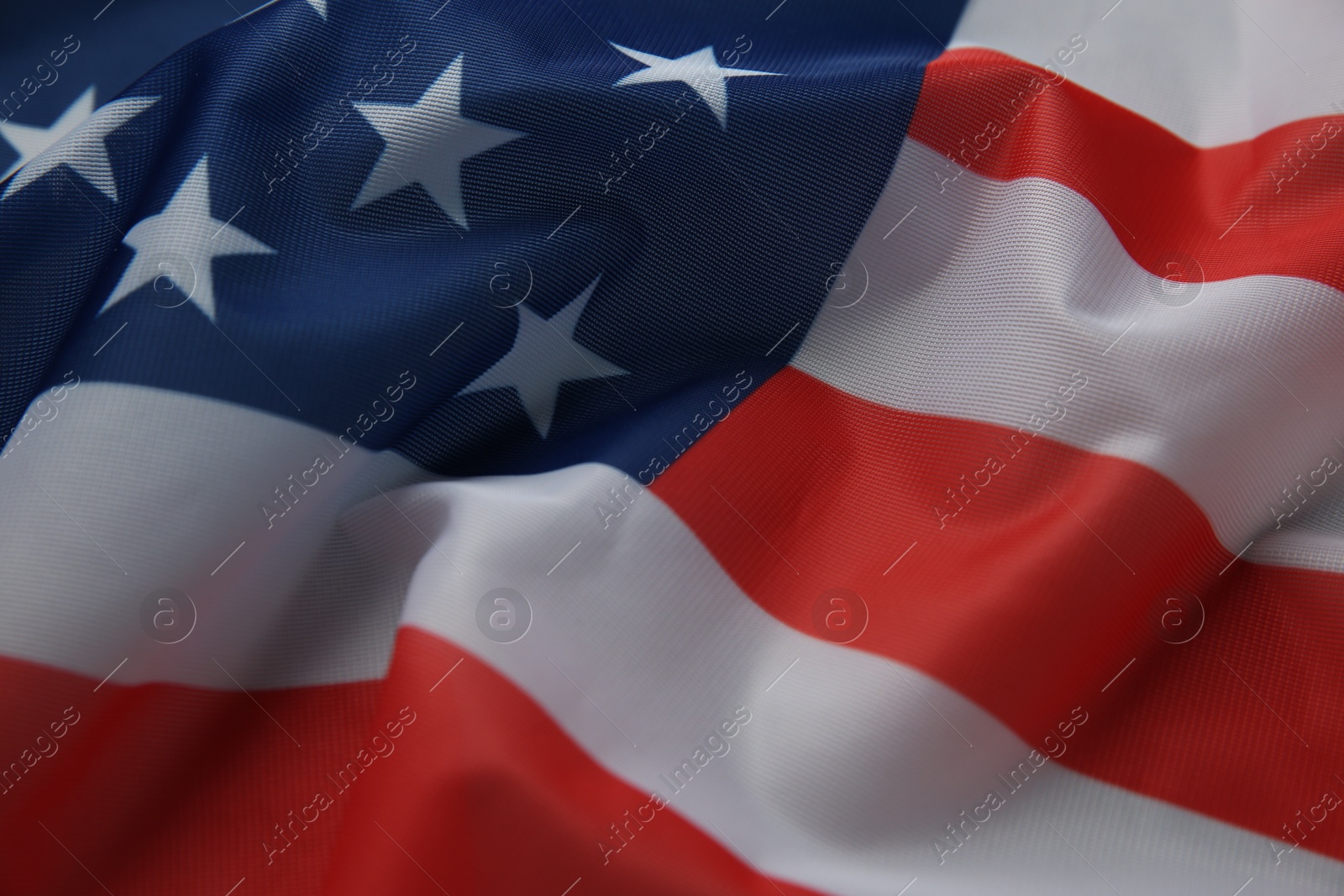 Photo of Flag of USA as background, closeup view