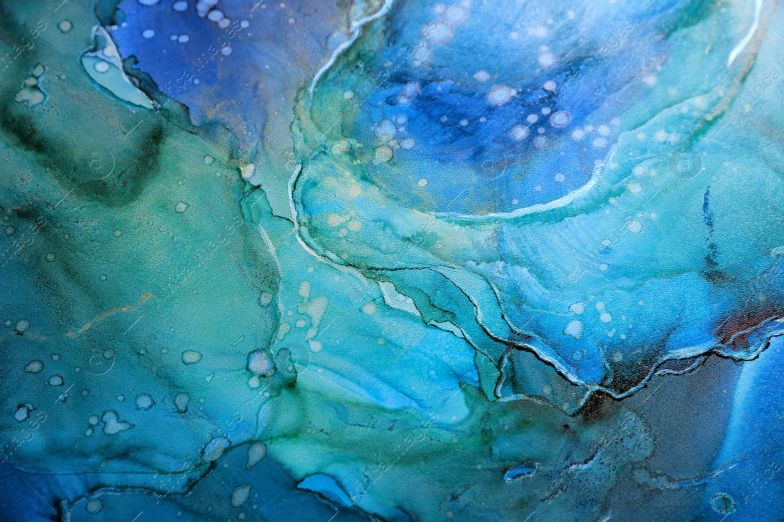 Photo of Abstract liquid ink art painting as background, closeup