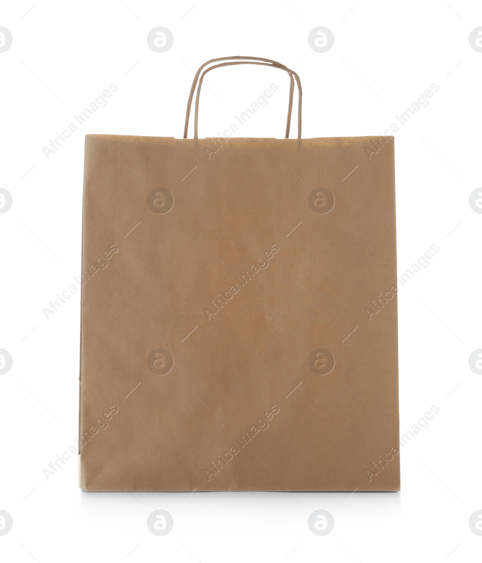 Photo of Mockup of paper shopping bag on white background