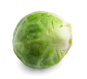 Photo of Fresh tasty Brussels sprout on white background