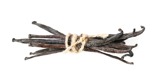 Photo of Vanilla sticks on white background