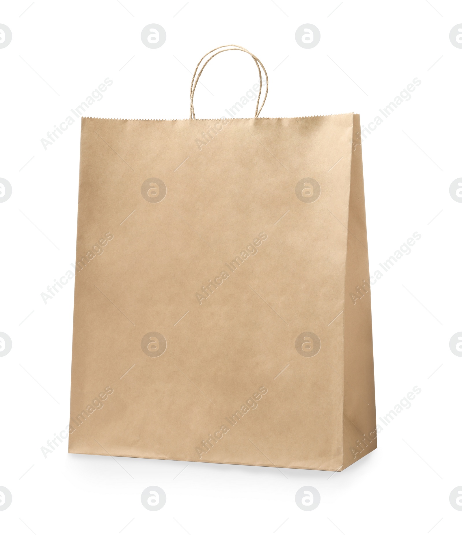 Photo of Empty shopping paper bag isolated on white