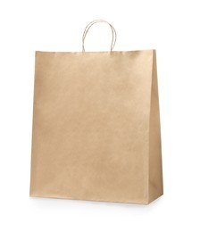 Empty shopping paper bag isolated on white