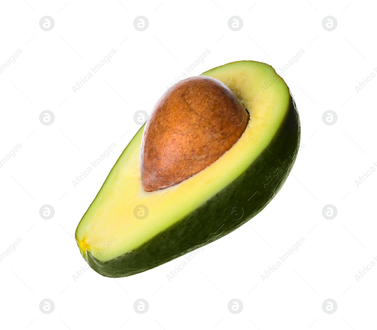 Photo of Half of ripe avocado isolated on white