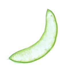 Photo of Aloe vera slice on white background