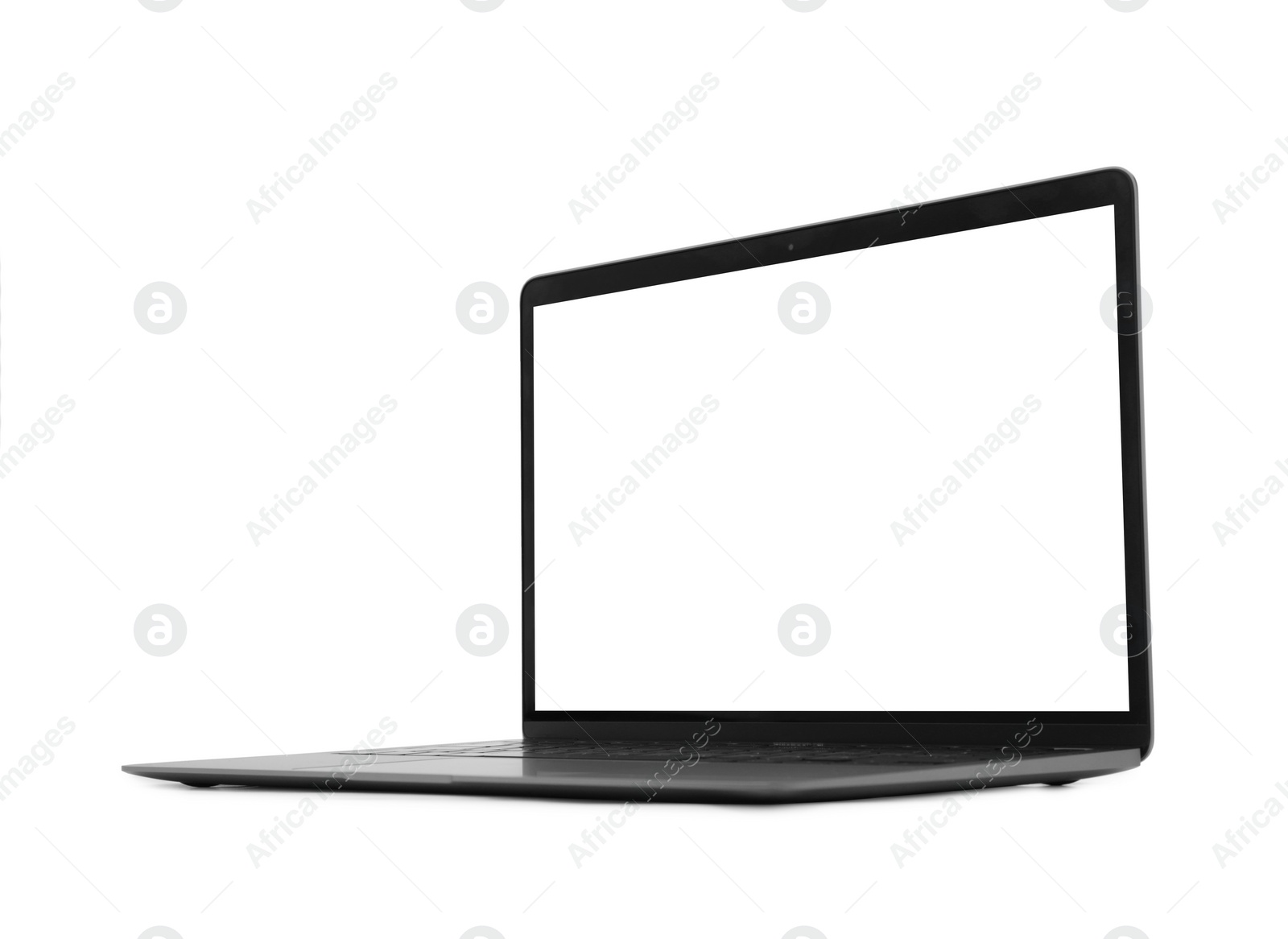 Photo of Laptop with blank screen isolated on white