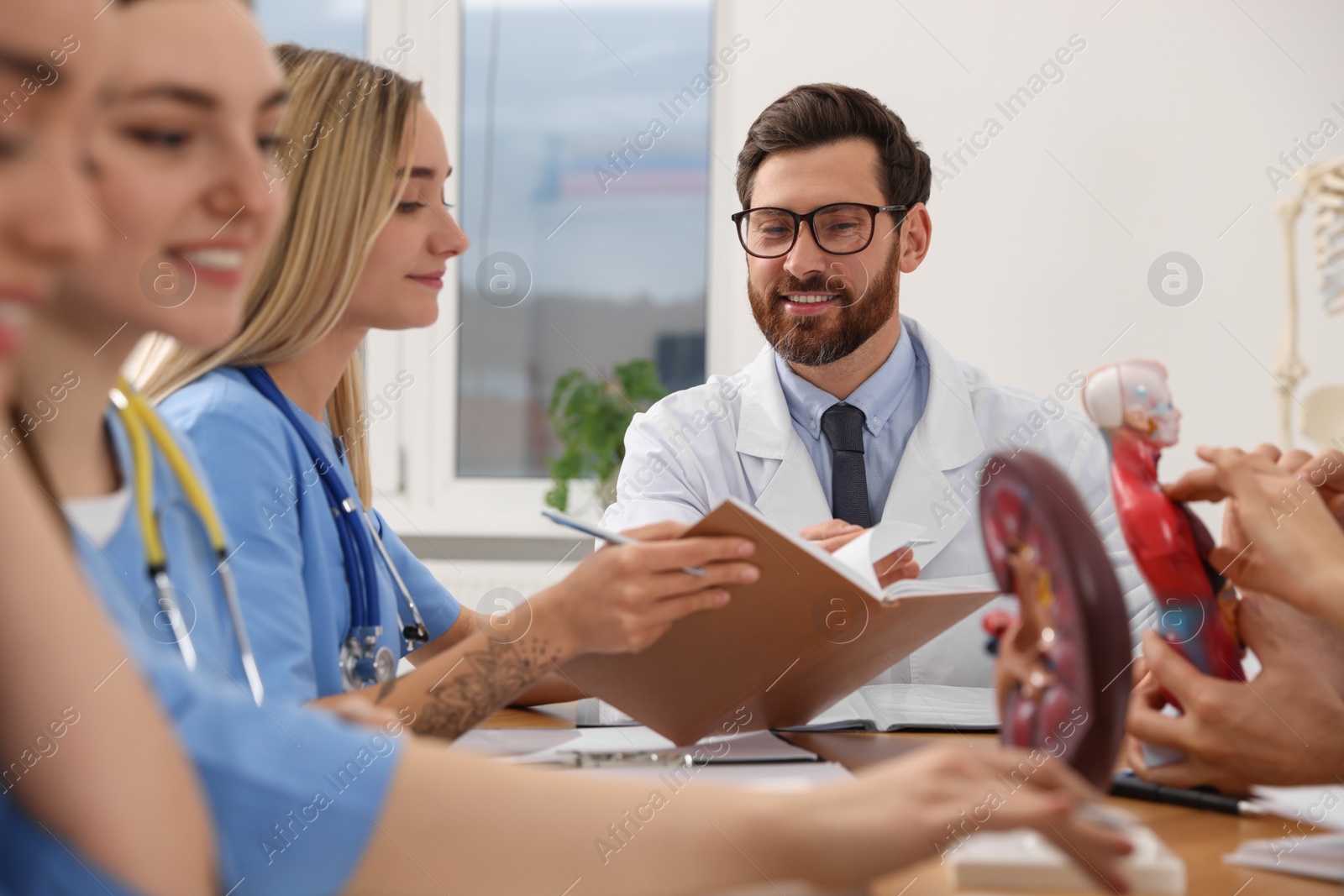 Photo of Doctor giving lecture for interns in university