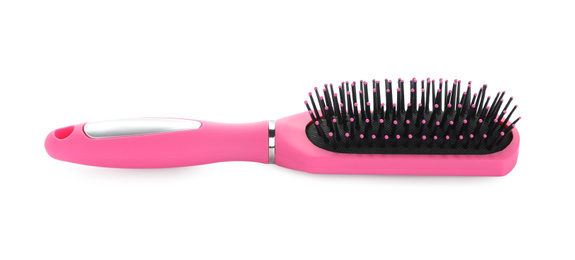 New modern hair brush isolated on white