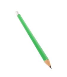 Sharp graphite pencil isolated on white. School stationery