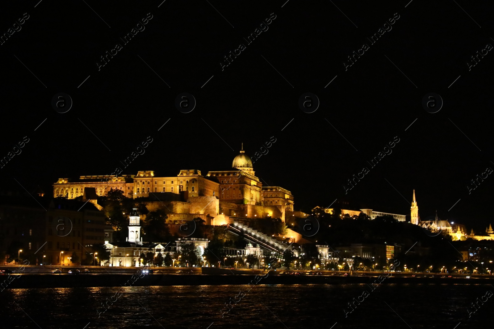 Photo of BUDAPEST, HUNGARY - APRIL 27, 2019: Beautiful night cityscape with illuminated Buda Castle