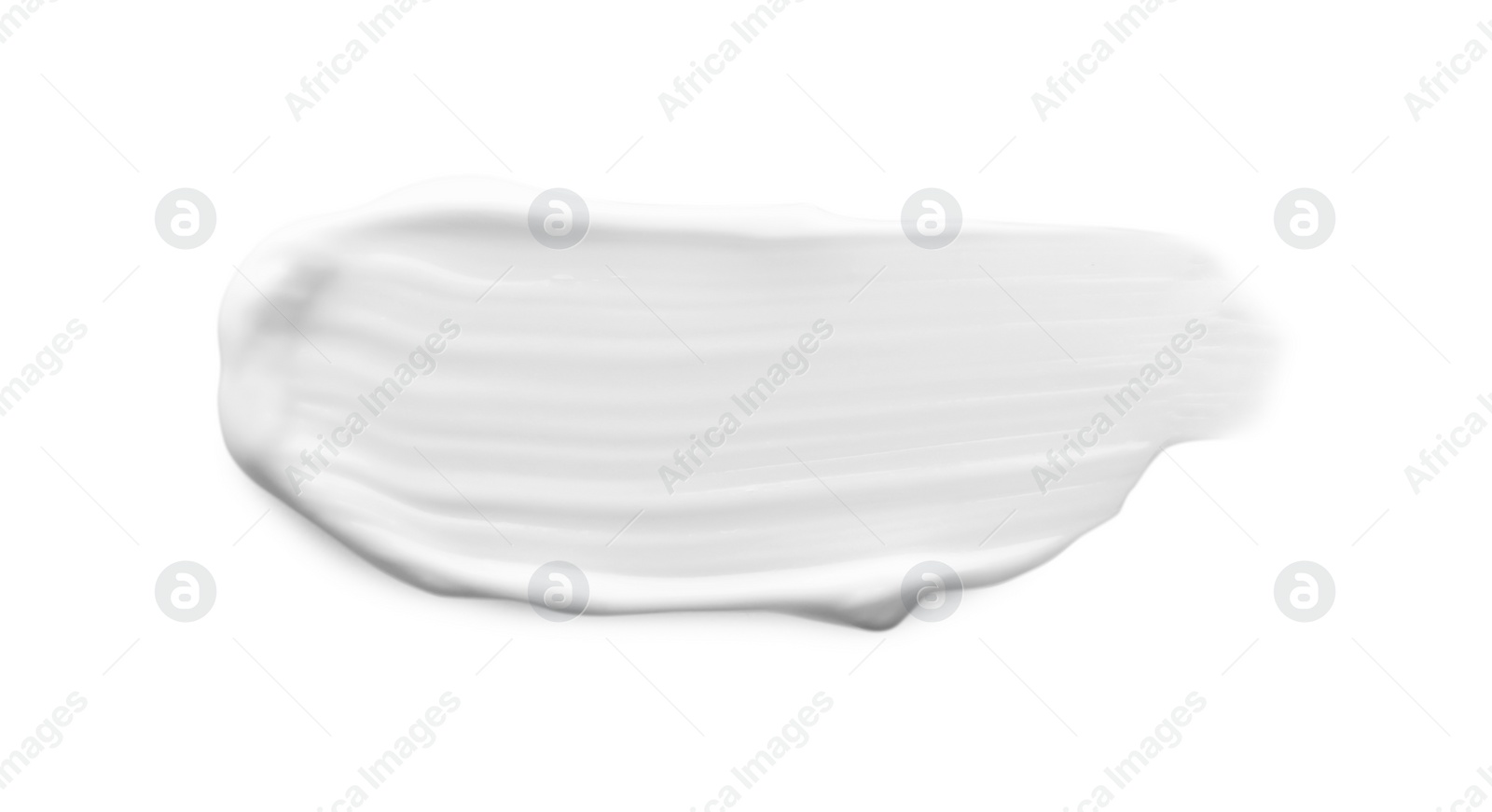 Photo of Sample of facial cream isolated on white, top view