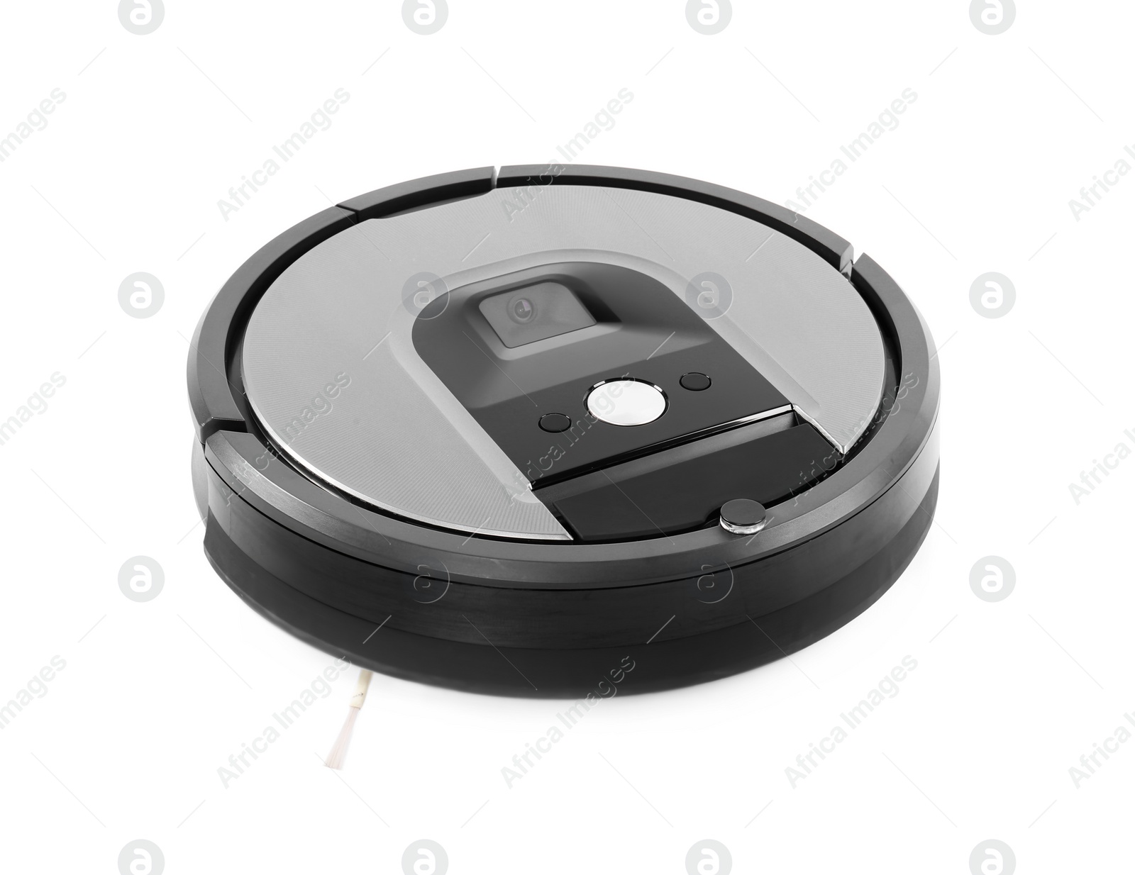 Photo of Modern robotic vacuum cleaner isolated on white