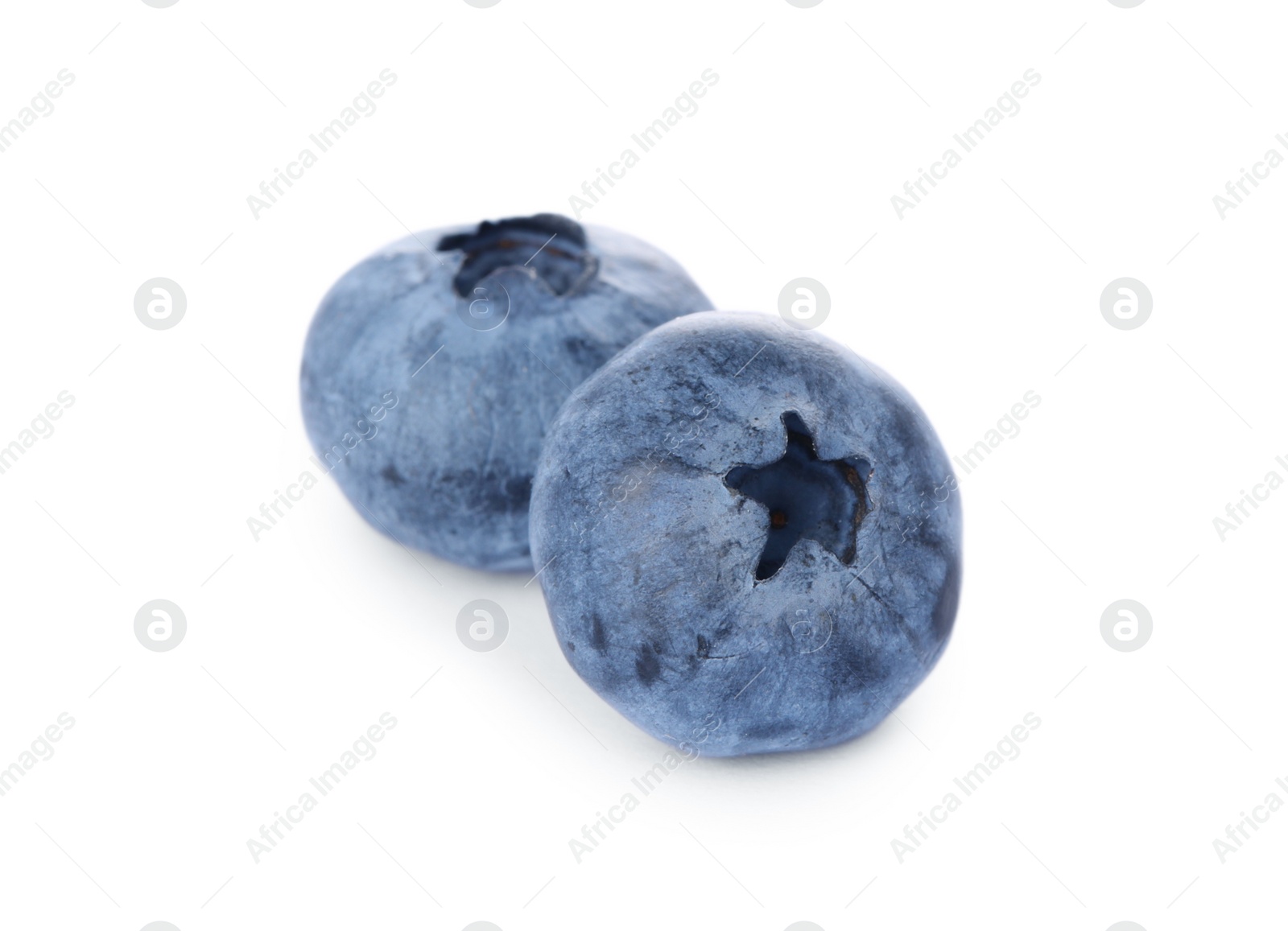 Photo of Tasty ripe fresh blueberries on white background