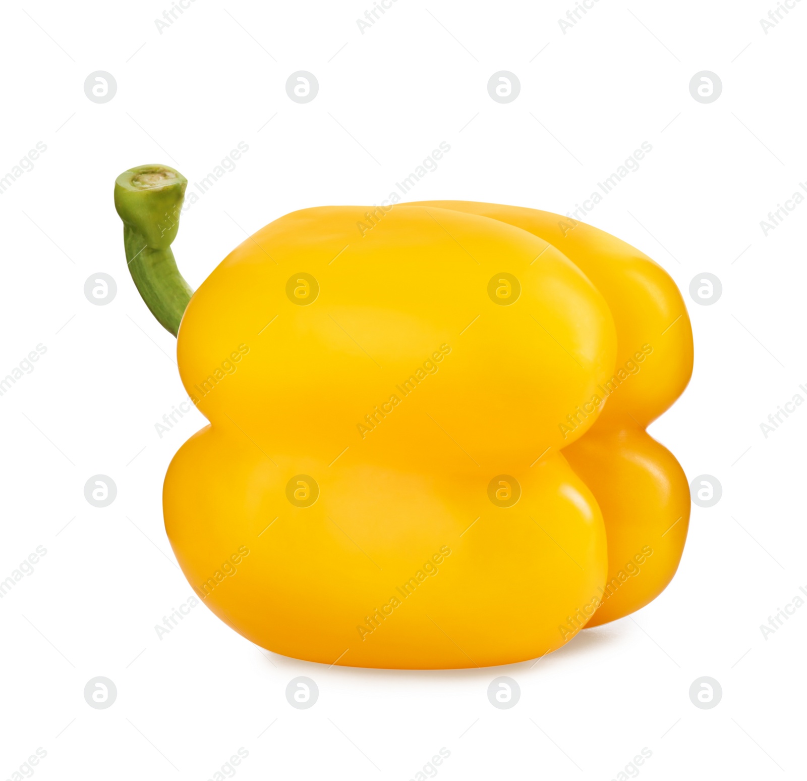 Photo of Ripe yellow bell pepper isolated on white