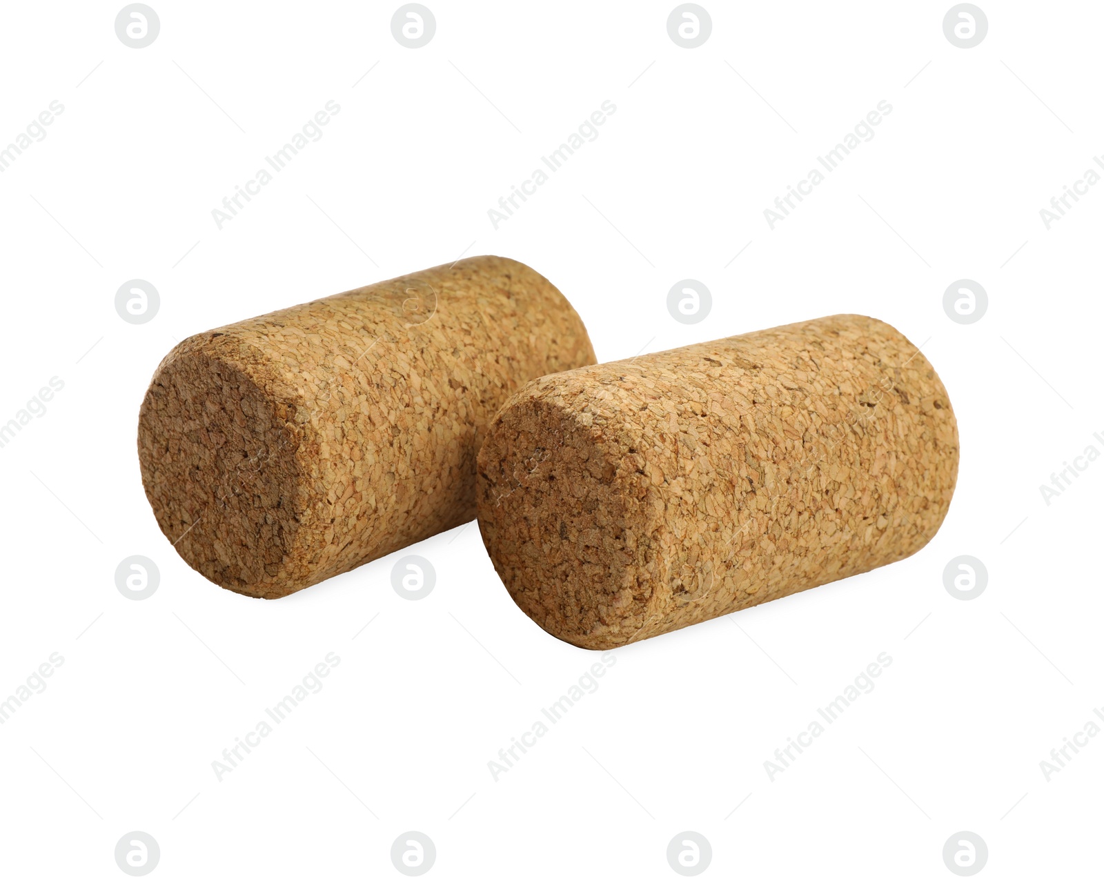 Photo of Wine corks on white background. Bottle cap