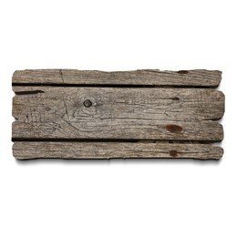 Image of Empty wooden board isolated on white. Mockup for design