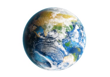Illustration of  planet Earth on white background