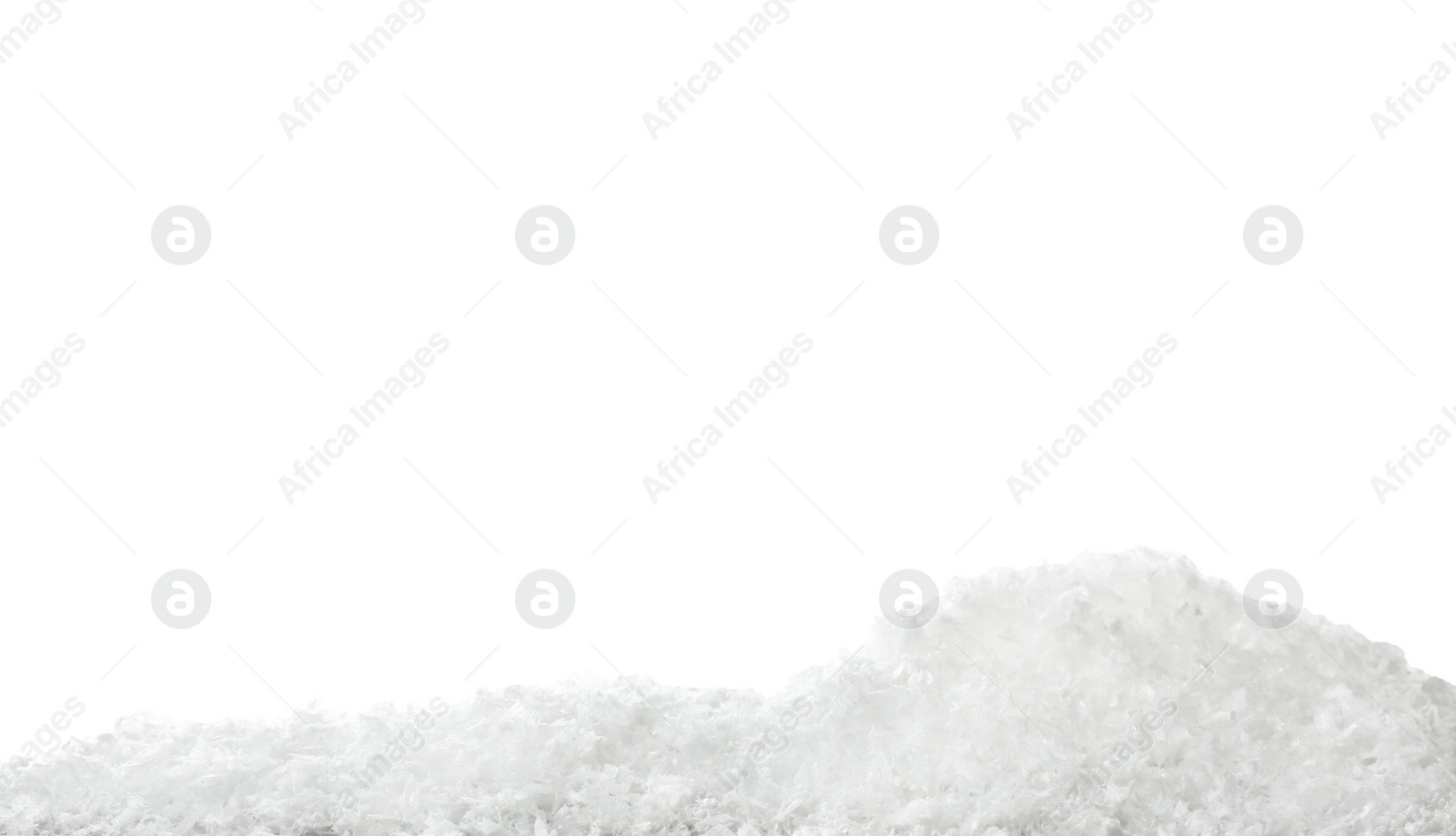 Photo of Wooden surface covered with snow against white background