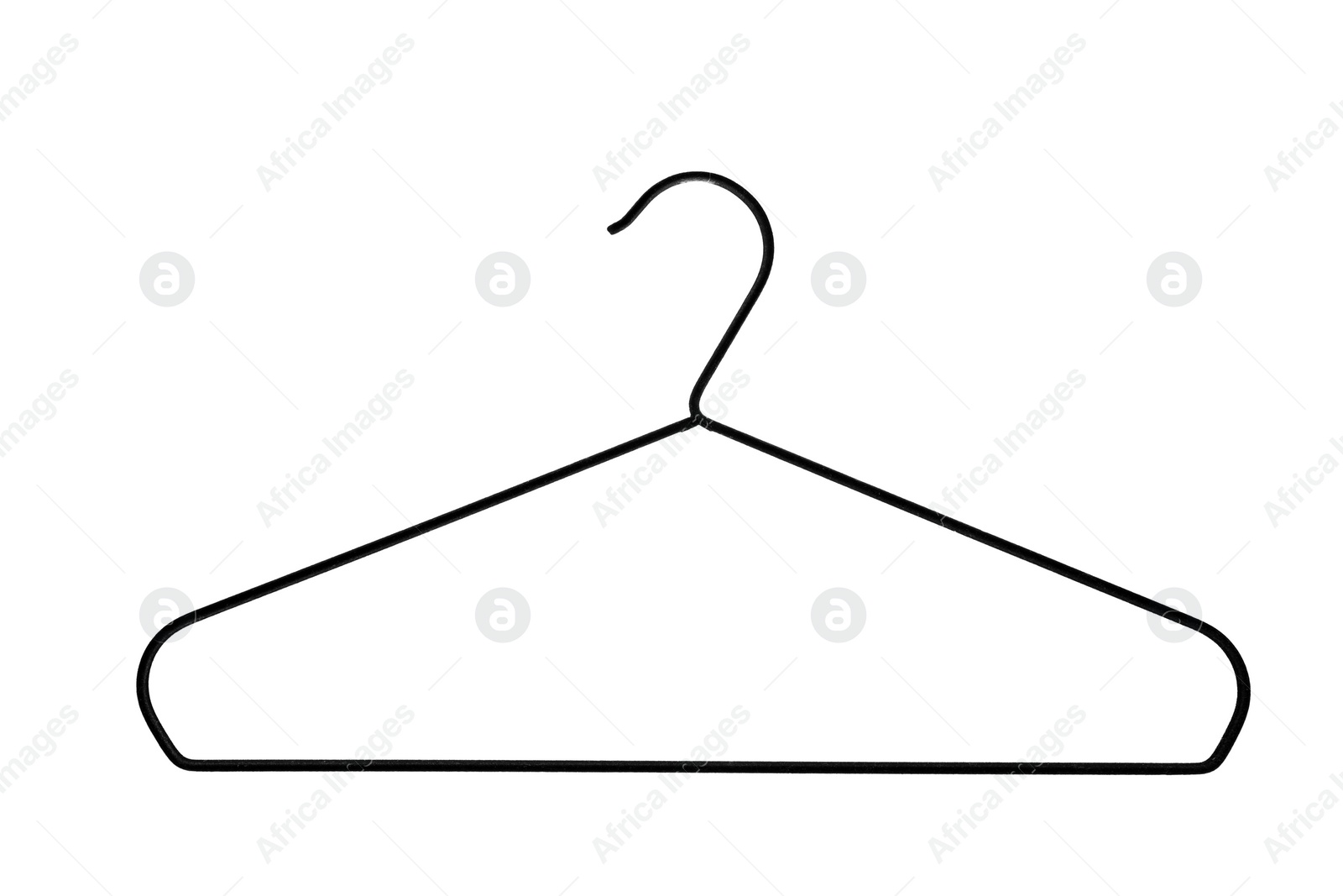 Photo of One empty black hanger isolated on white