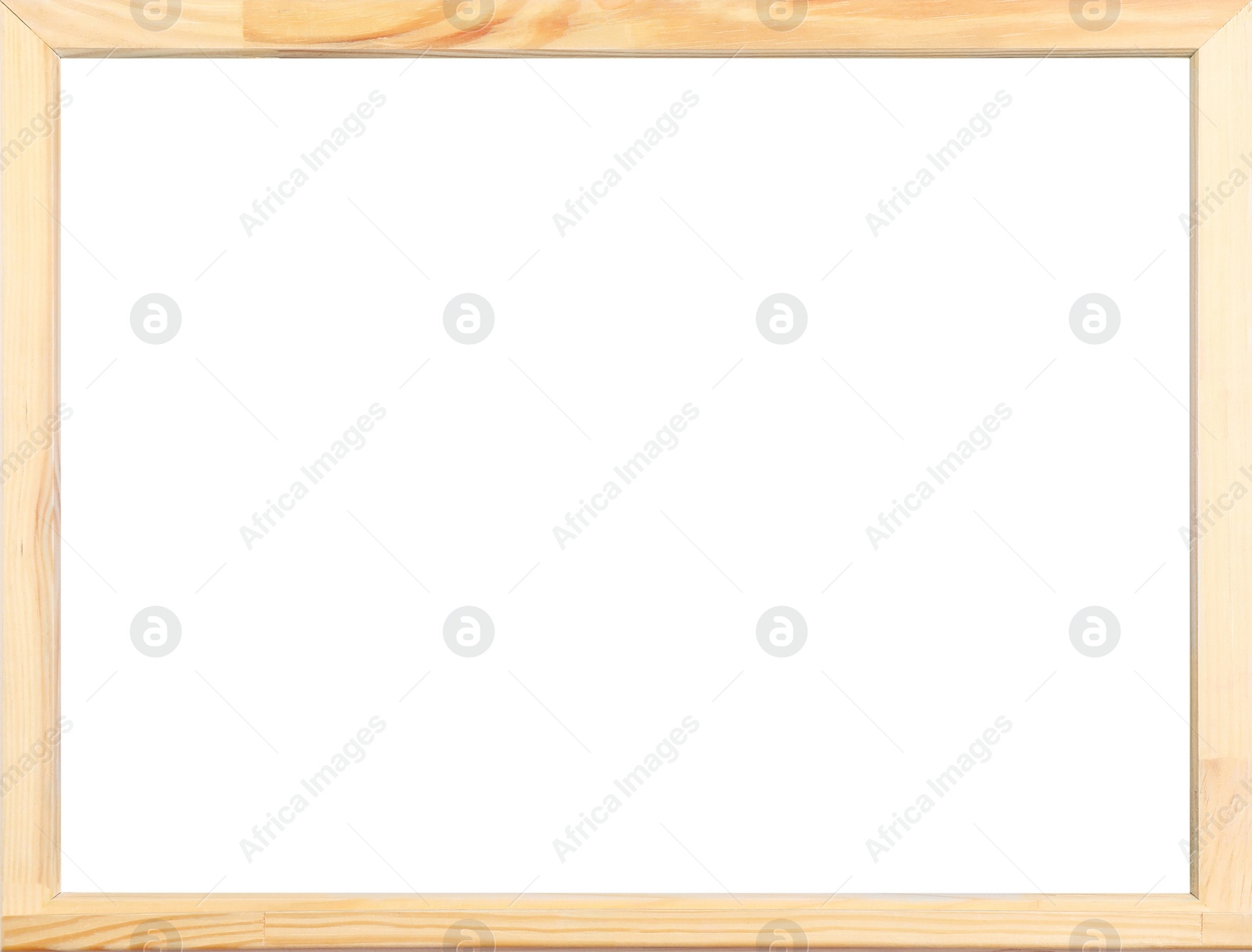 Image of Wooden frame with blank white background. Mockup for design