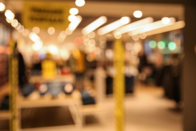 Blurred view of modern shopping mall interior