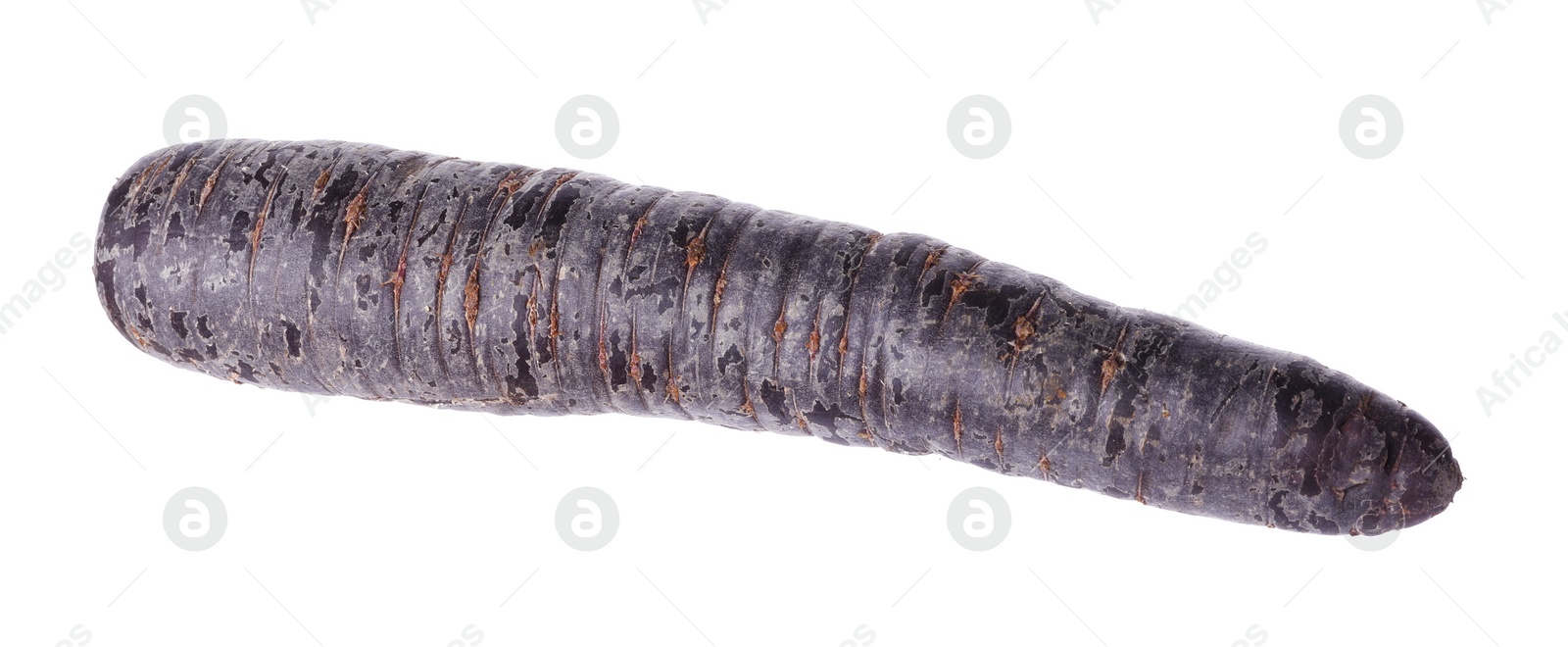 Photo of Fresh raw black carrot isolated on white