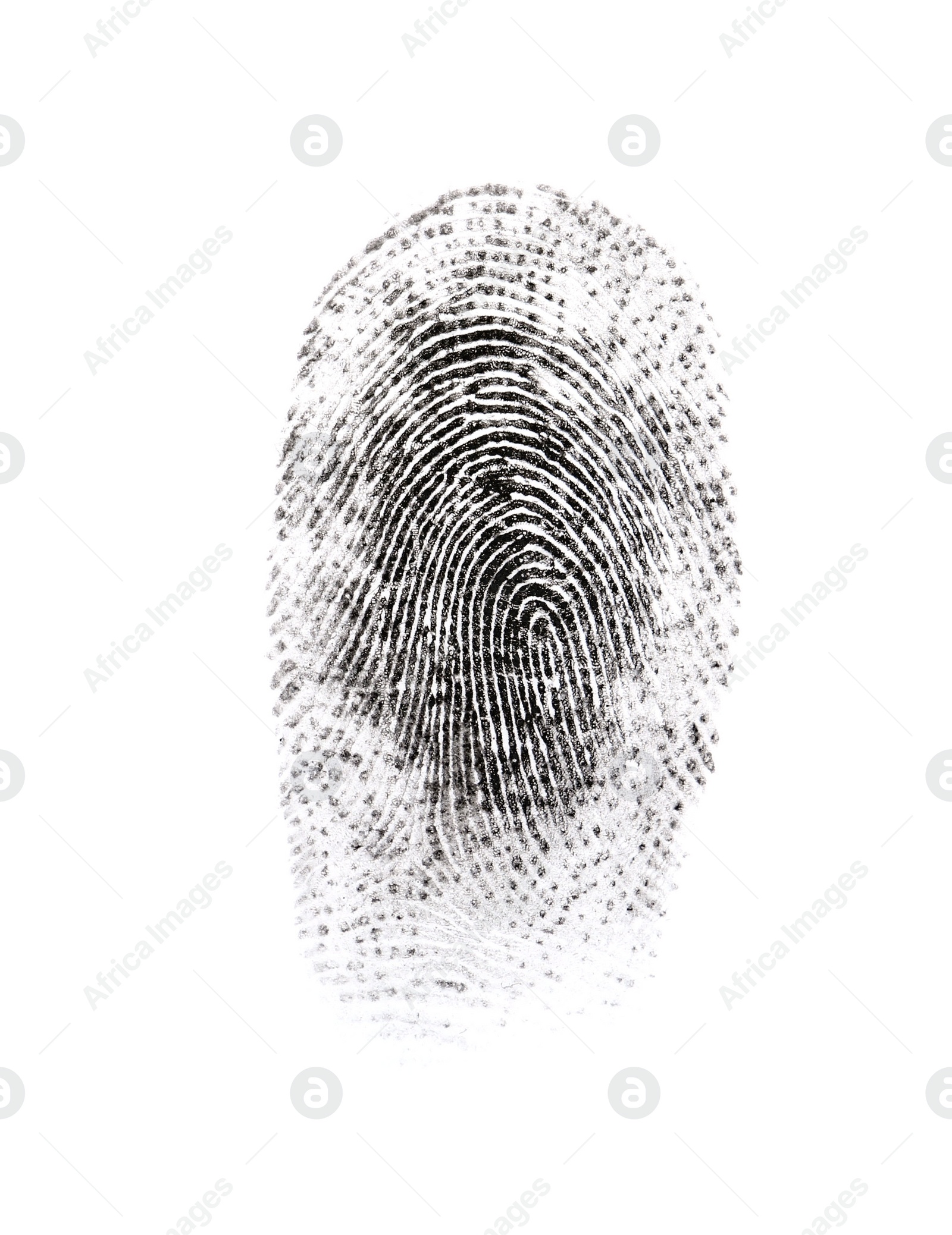 Photo of Black fingerprint made with ink on white background