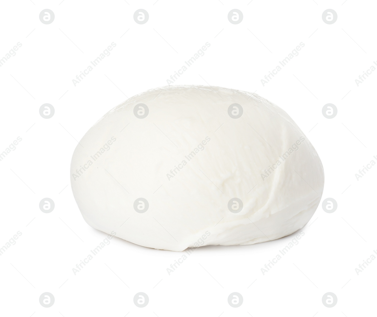 Photo of Delicious mozzarella cheese ball on white background