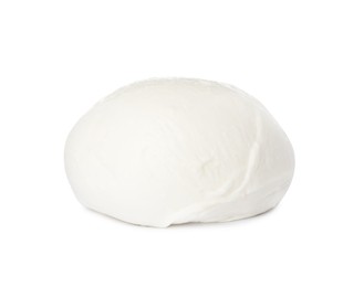 Photo of Delicious mozzarella cheese ball on white background
