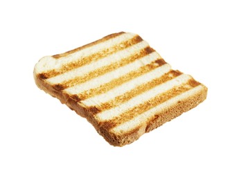 Slice of toasted bread isolated on white