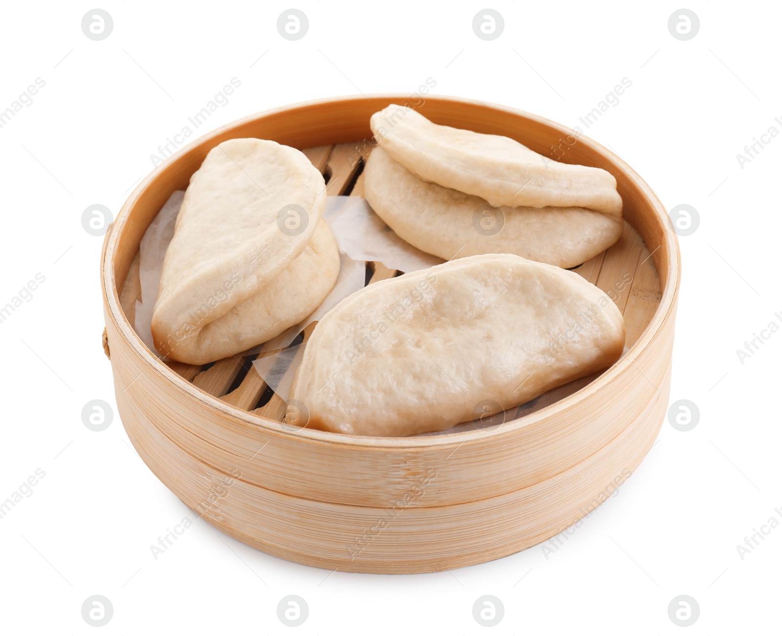 Photo of Delicious lotus leaf buns isolated on white