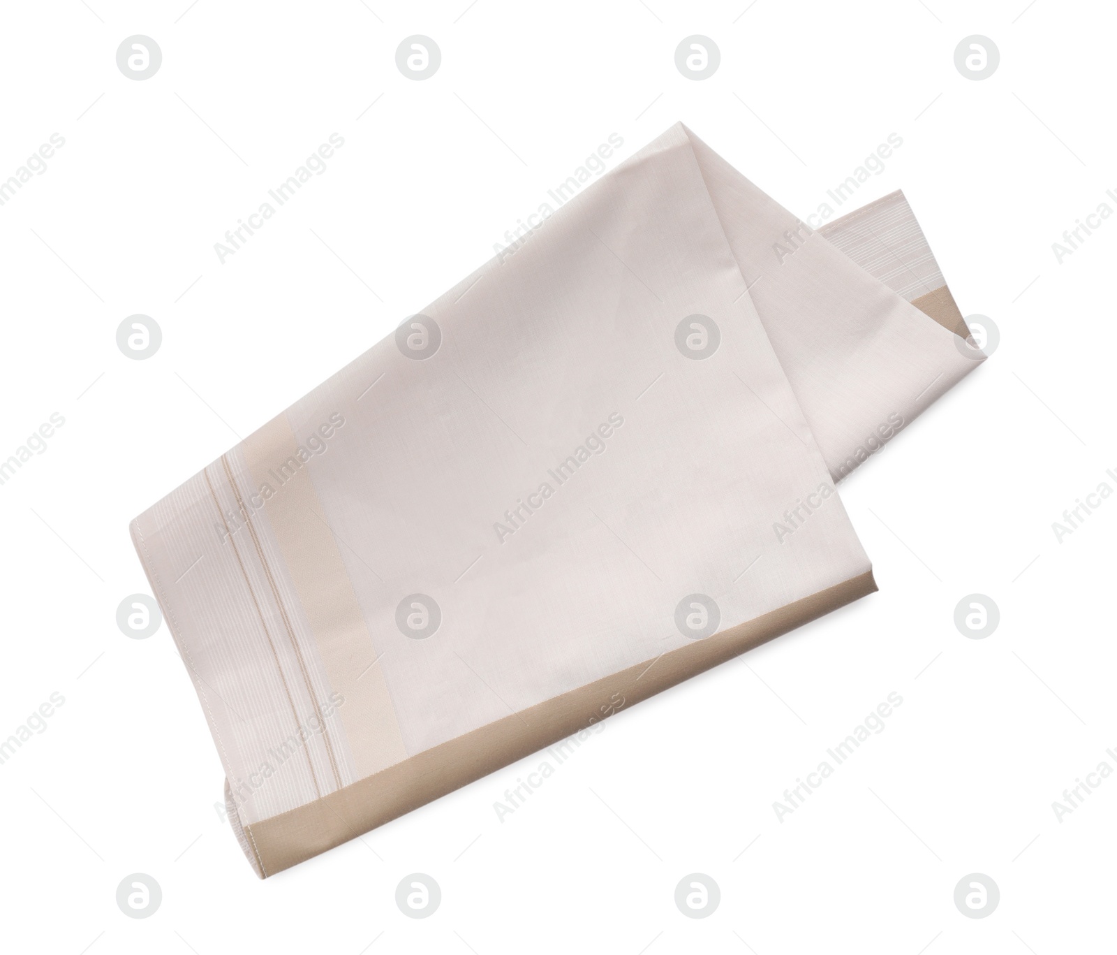 Photo of Stylish handkerchief isolated on white, top view