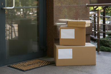 Photo of Delivered parcels on porch near front door