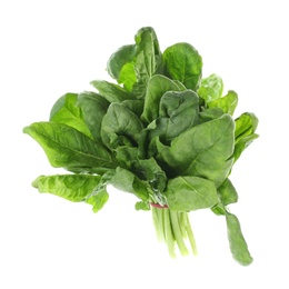 Photo of Bundle of fresh spinach isolated on white