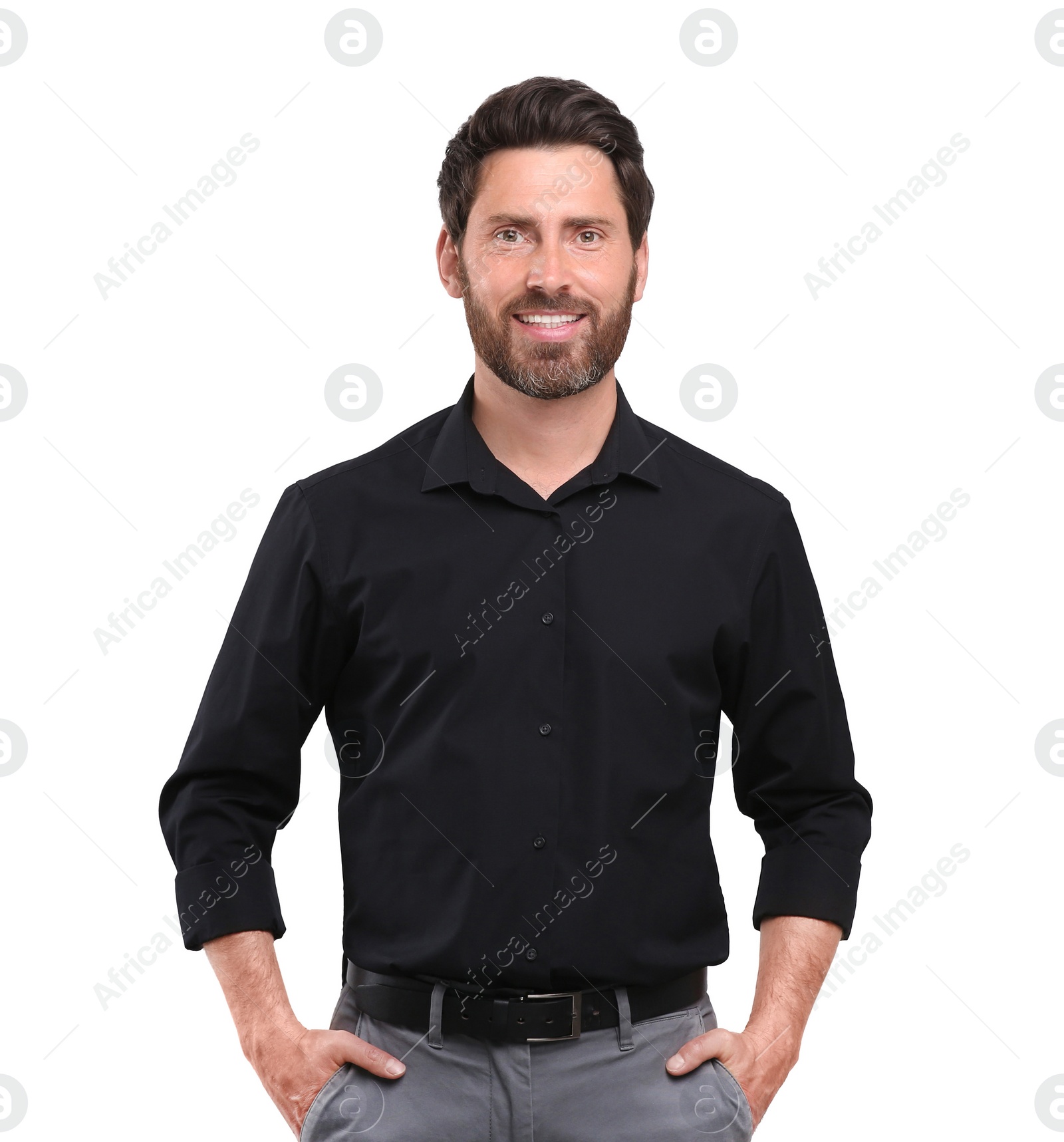 Image of Portrait of handsome man isolated on white