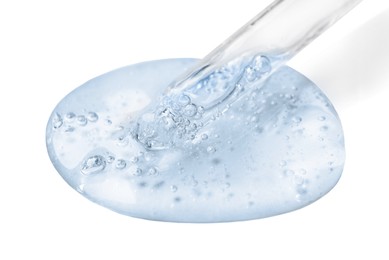 Image of Dropper with serum on white background. Skin care product