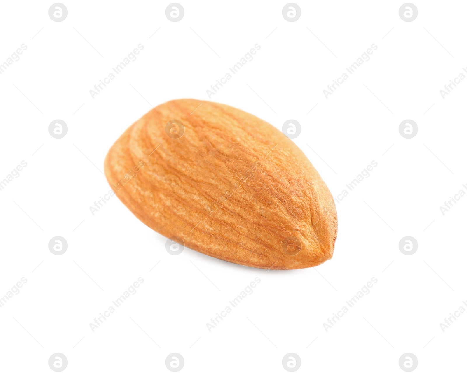 Photo of Organic almond nut isolated on white. Healthy snack