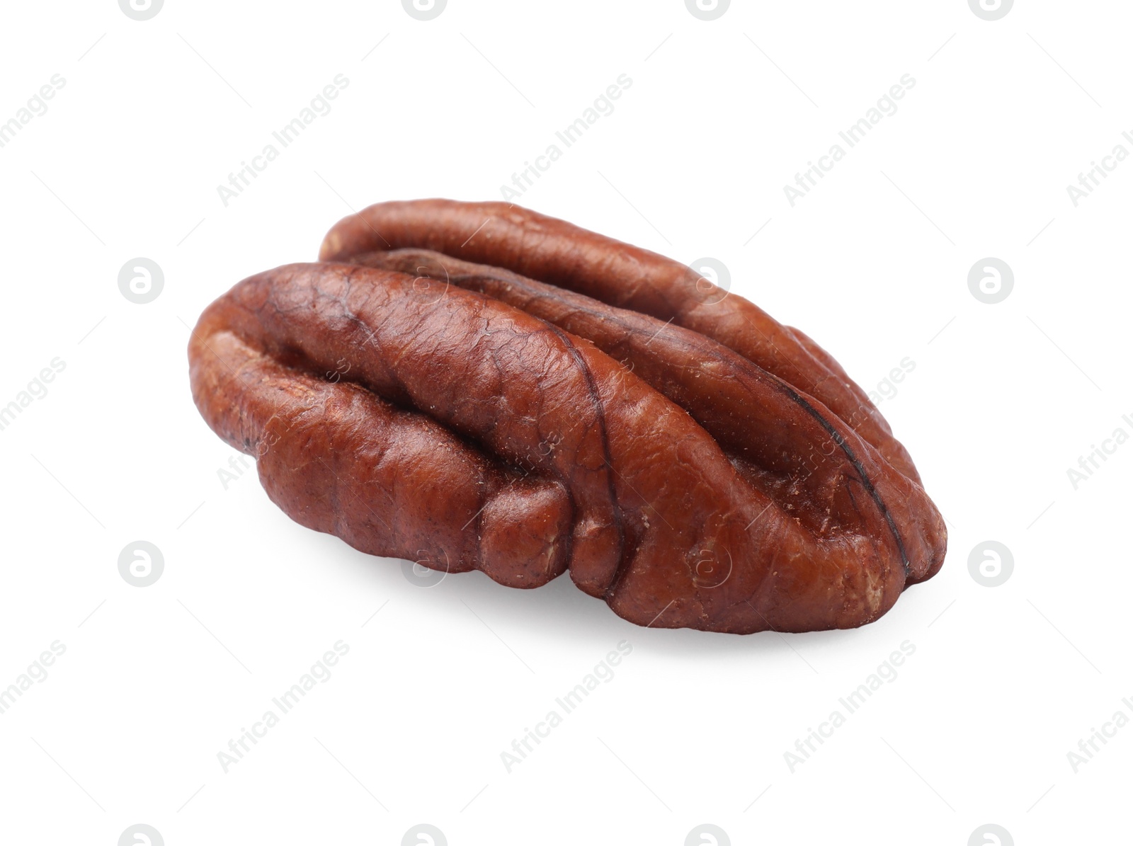 Photo of One tasty pecan nut isolated on white