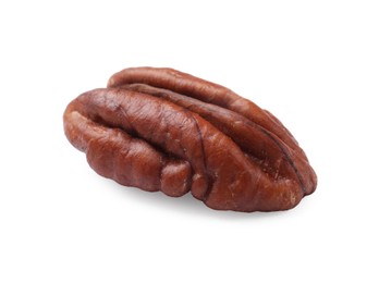 Photo of One tasty pecan nut isolated on white