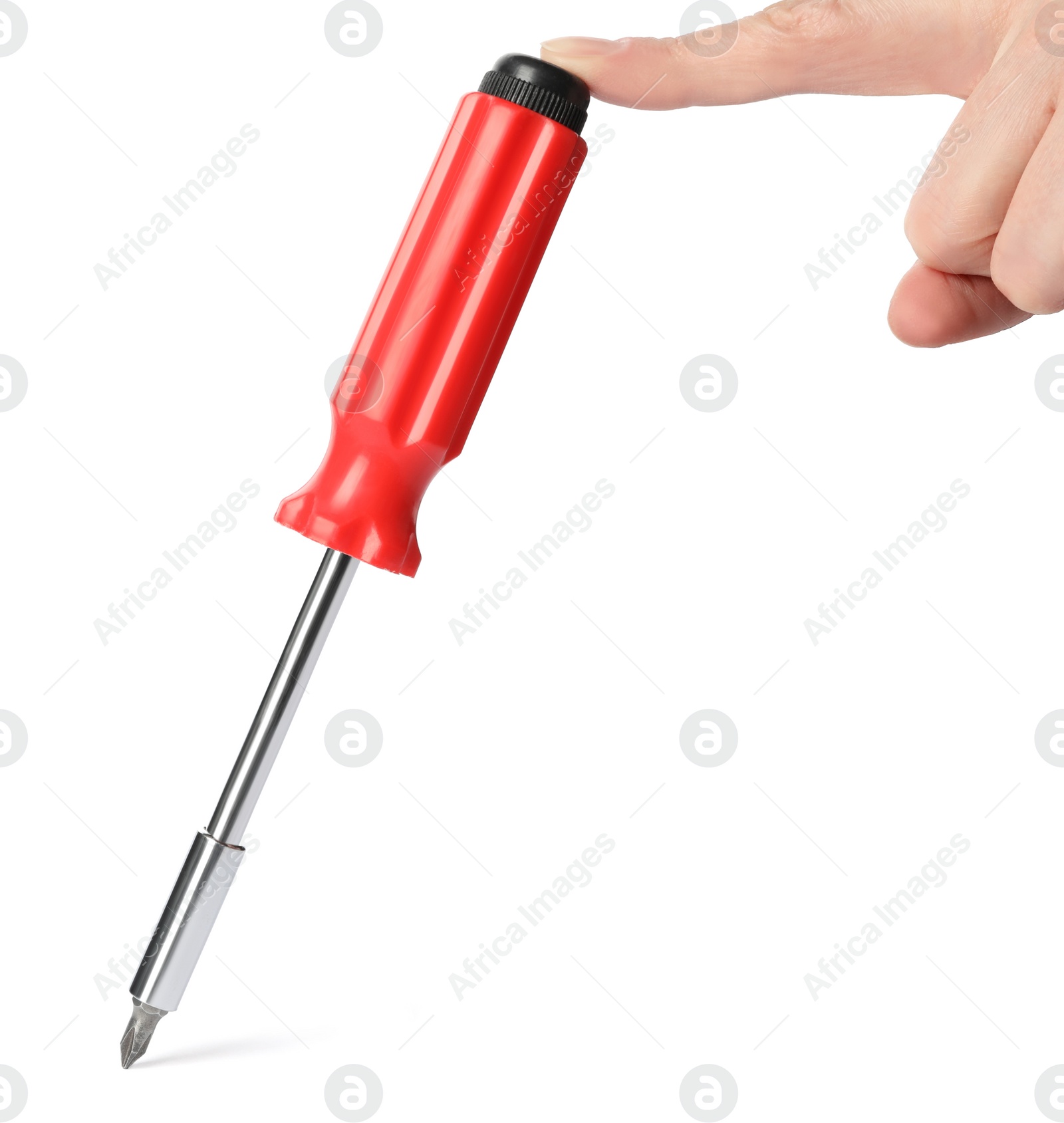 Photo of New screwdriver isolated on white. Construction tool