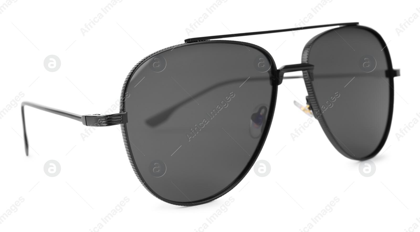 Photo of Stylish sunglasses isolated on white. Fashion accessory