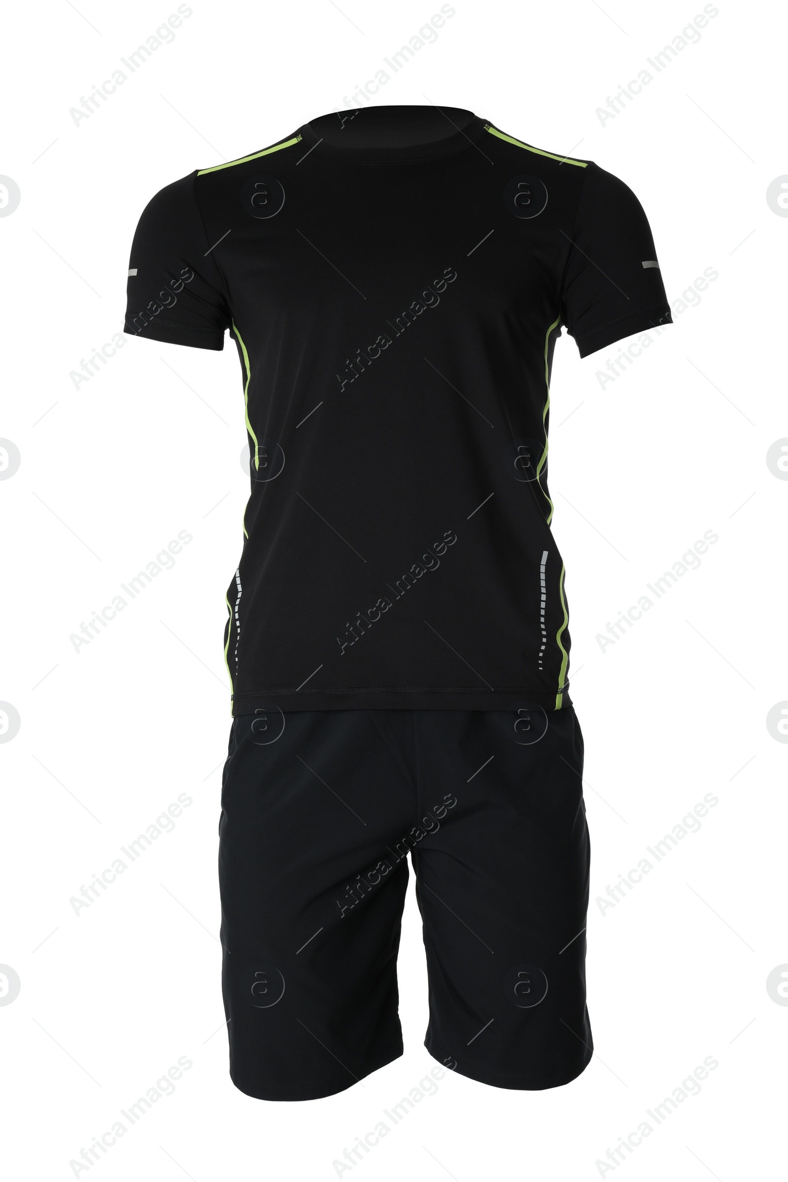 Photo of New men's sports clothing isolated on white