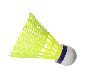 Photo of Badminton shuttlecock isolated on white. Sport equipment