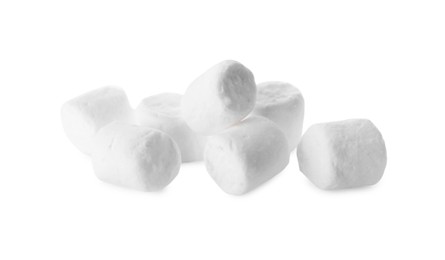 Photo of Pile of sweet puffy marshmallows isolated on white