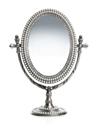 Photo of Beautiful vintage mirror isolated on white. Home decor