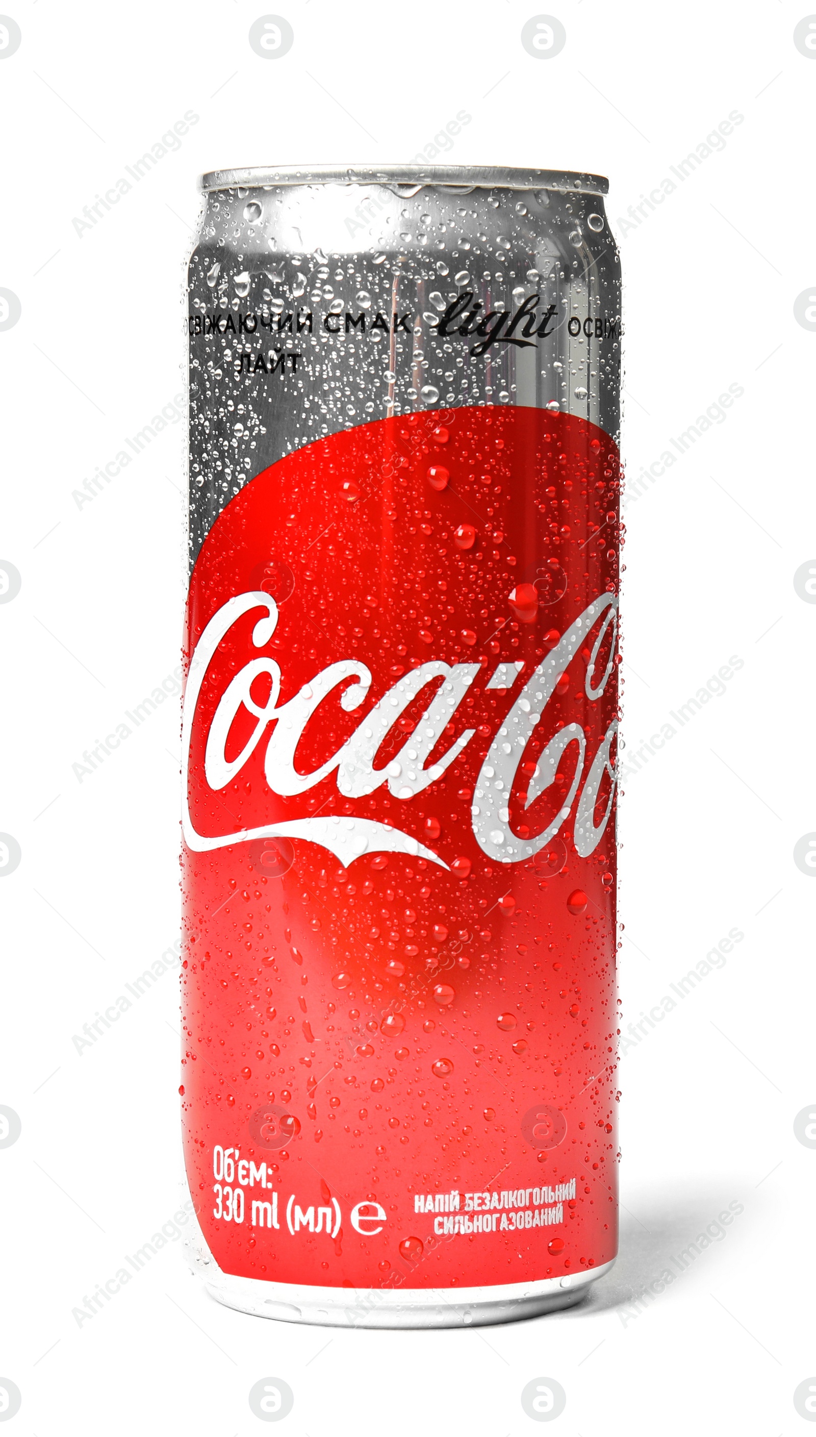 Photo of MYKOLAIV, UKRAINE - NOVEMBER 15, 2018: Coca Cola can on white background